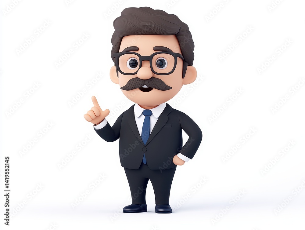 Cartoon Business Person Explaining Cartoon Business Person Explaining