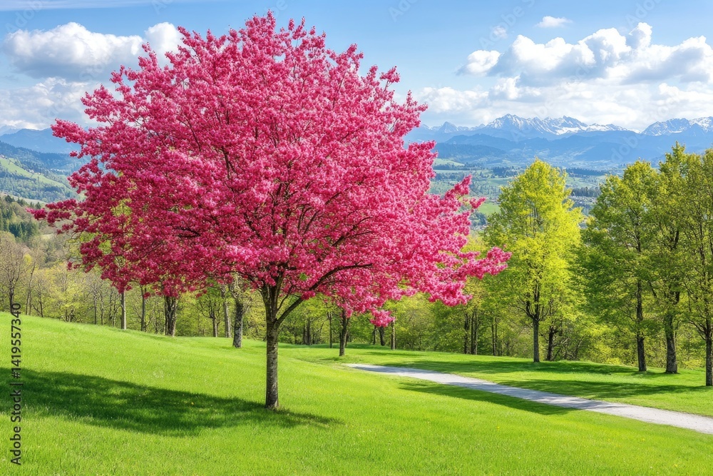 Vivid Blossoms in Spring A Pink Tree Embracing the Beauty of Nature Vivid Blossoms in Spring A Pink Tree Embracing the Beauty of Nature