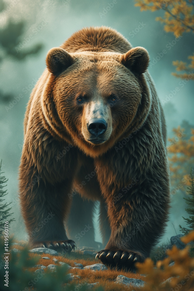 Fototapeta premium brown bear in the forest
