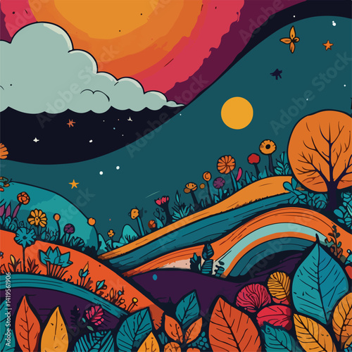 seamless pattern with autumn trees