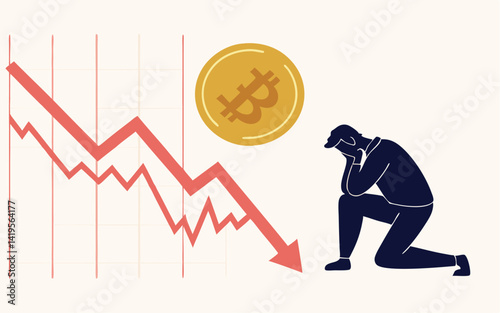 Bitcoin Crash Investor Despair Financial Market Decline Cryptocurrency Investment Loss	