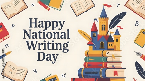 National Writing Day Poster – Celebrate Creativity Through Writing Tools & Typography