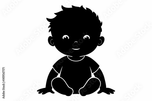 baby sihouette black vector