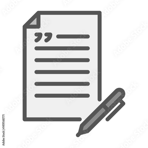 write article filled outline icon. journalism color line illustration.