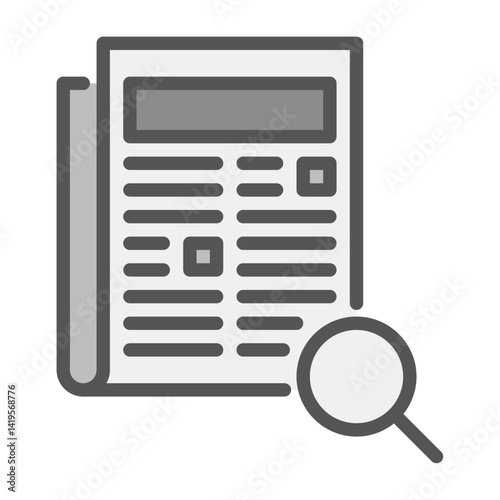 fact check filled outline icon. investigation color line illustration.