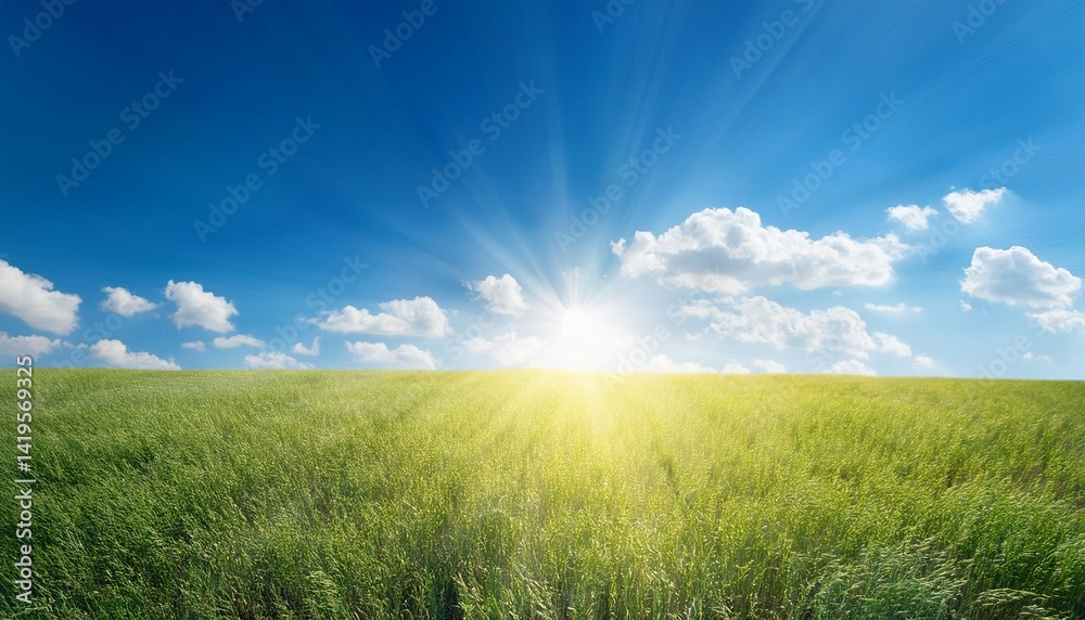 Obraz premium Shinning sun and blue clear sky