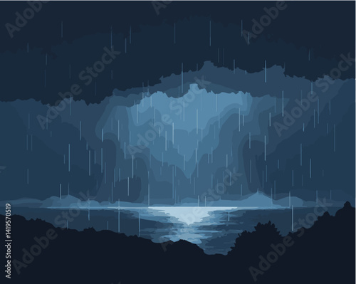 raining in the dark vector