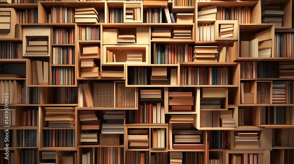 Abstract Bookshelf Artwork