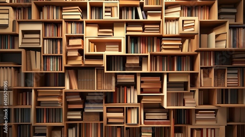 Abstract Bookshelf Artwork