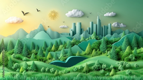 Reduce CO2 emission concept. Clean and friendly environment without carbon dioxide emissions.