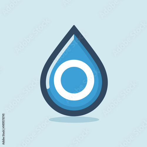 Minimalist water droplet illustration for hydration and nature concepts