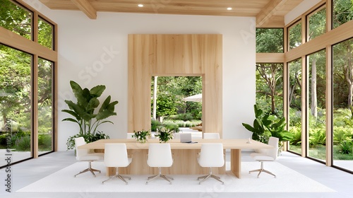 Wallpaper Mural Modern conference room with garden view Torontodigital.ca