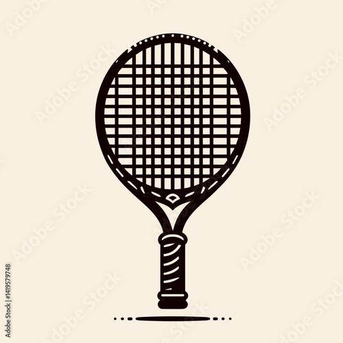 Stylized tennis racket illustration for sports and athletic concepts