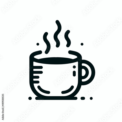 Minimalist steaming mug illustration for beverage and comfort concepts
