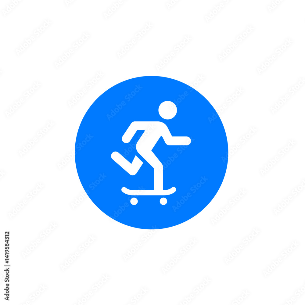 Skateboarding Icon (Circle Filled) Skateboarding Icon (Circle Filled)