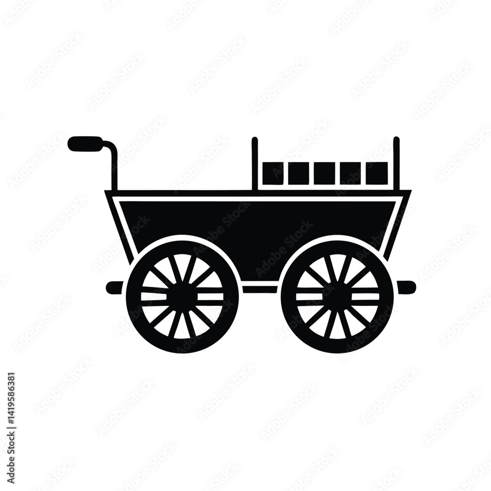 Clean farm cart with minimal details logo icon Clean farm cart with minimal details logo icon