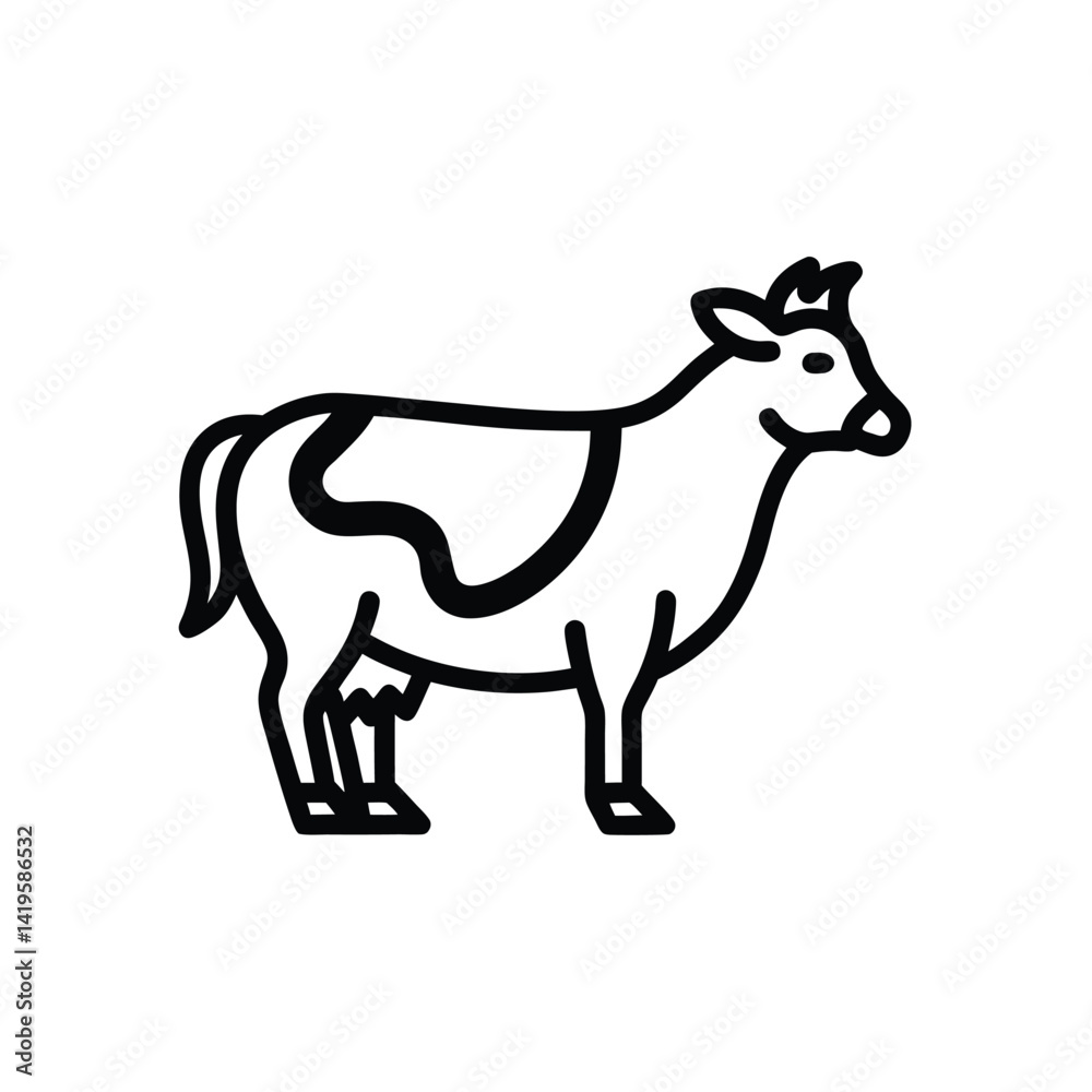 Fototapeta premium Clean outline of a farm animal like a chicken icon