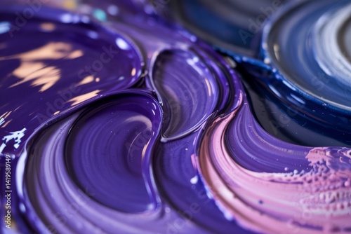 A closeup shot of purple abstract oil painted waves