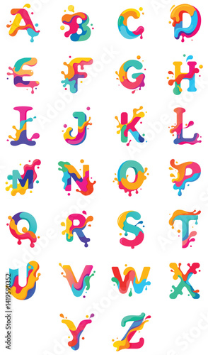 Splattered Paint Alphabet Letters for Bold Artistic Designs
