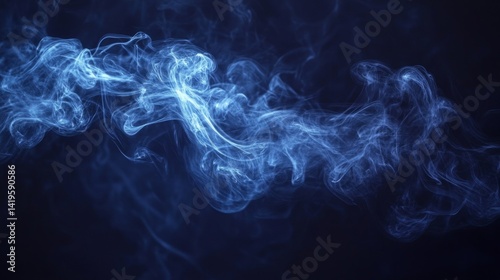 Wallpaper Mural Abstract Blue Particle Smoke Swirling in Dark Background Torontodigital.ca