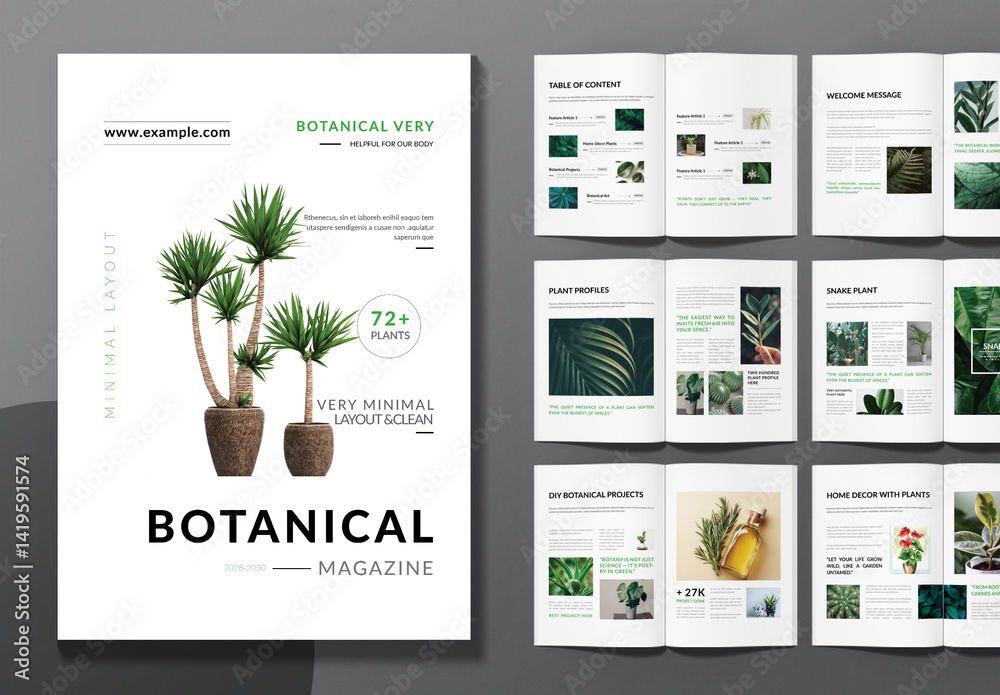 Botanical Magazine Template Layout Stock Template | Adobe Stock
