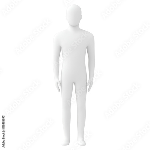 Generic Human Figure Model Standing in a Neutral Pose on a Transparent Background for Creative Design and Visualization Purposes
