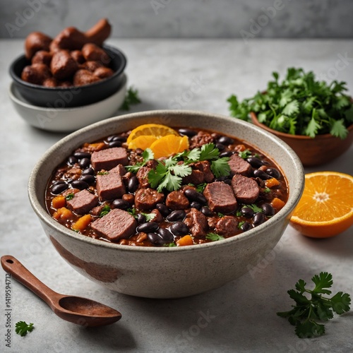 A bowl of chili con carne, a hearty dish with beef, beans, and vegetables in a rich tomato and chili stew, is a delicious and satisfying meal