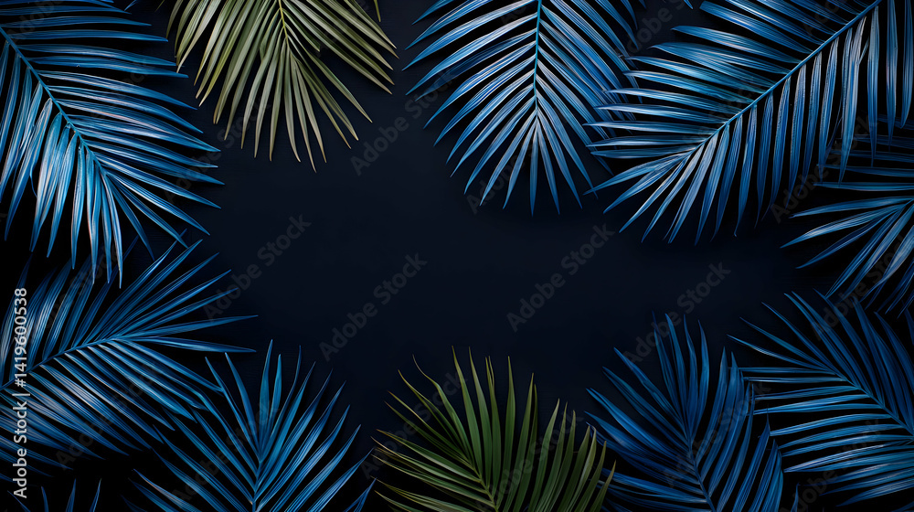 Abstract Pixelated Palm Leaves Frame Design Abstract Pixelated Palm Leaves Frame Design