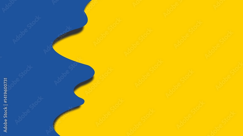 Bold Wave Split – Blue & Yellow Abstract Design Bold Wave Split – Blue & Yellow Abstract Design