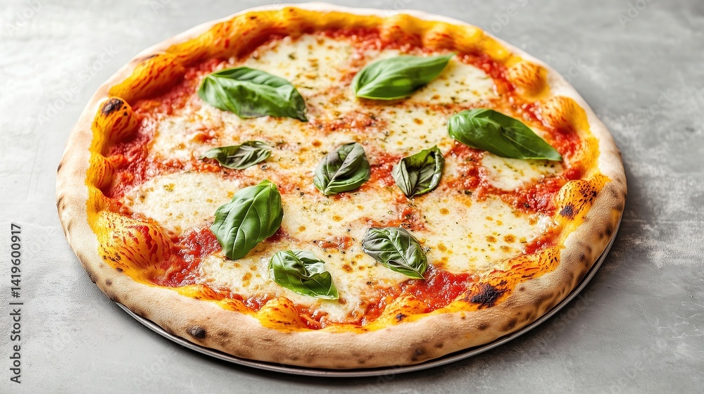 Margherita Pizza on Stone Margherita Pizza on Stone