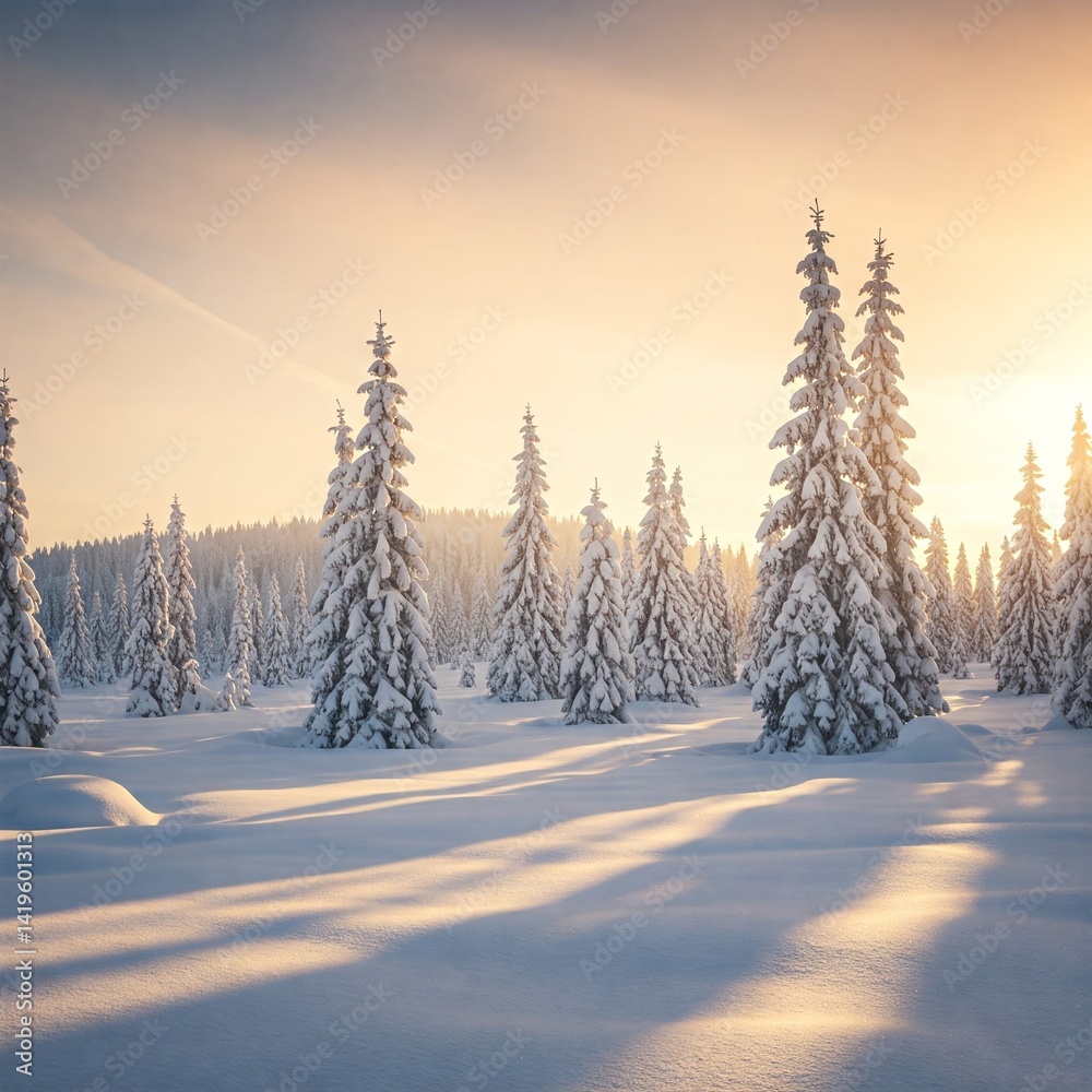 winter landscape with trees winter landscape with trees