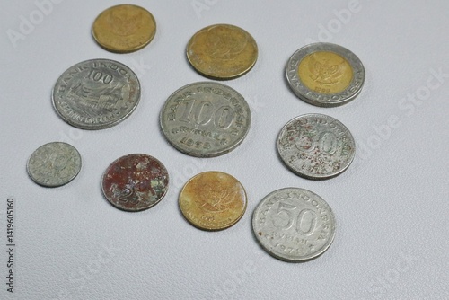 Obraz na płótnie collection of ancient Indonesian coins w salonie