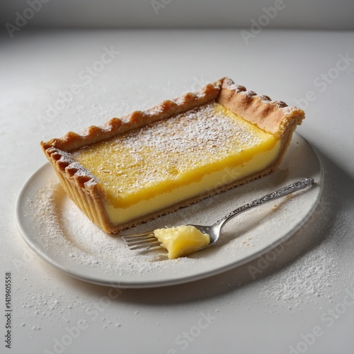 A delicious piece of sweet cheesecake and a slice of yellow lemon cake are tasty desserts often served on a white plate