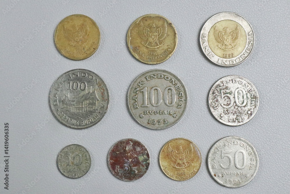collection of ancient Indonesian coins