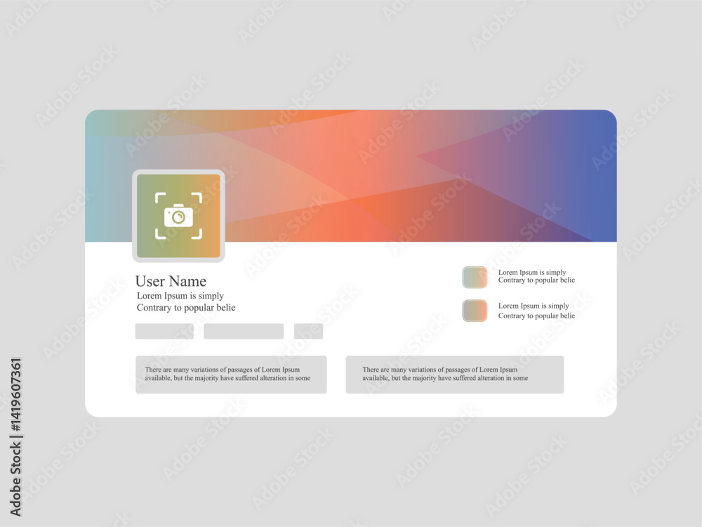 Colorful Web User Profile Card Layout Colorful Web User Profile Card Layout