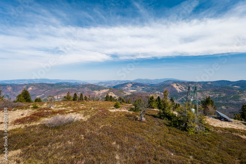 Obraz na płótnie View from the summit of Wielka Racza in the Żywiec Beskids. Beautiful mountain landscape. Poland w salonie
