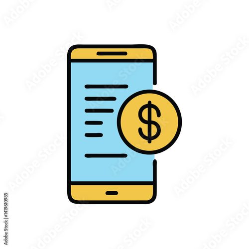 pos terminal transaction on white background