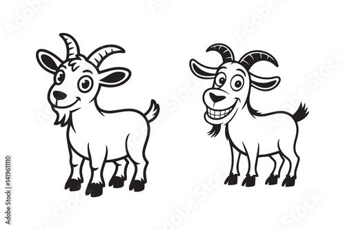  happy goat smiling illustration vector