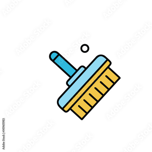 push broom on white background