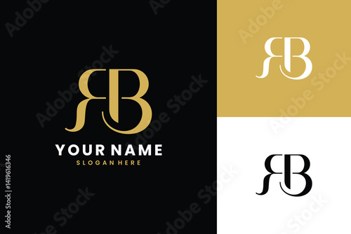 BR or RB letter logo icon design. Classic style luxury initials monogram.