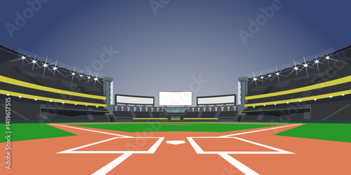 Baseball Softball field flat vector illustration eps 10	