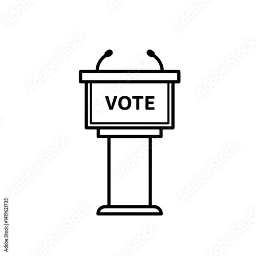 Voting Podium Icon for Elections and Government Representation  