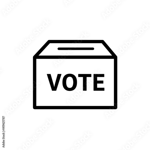 Voting Box Icon Representing Democracy and Government  