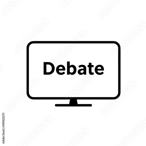 Debate TV Icon Displaying Democratic Election Voting  