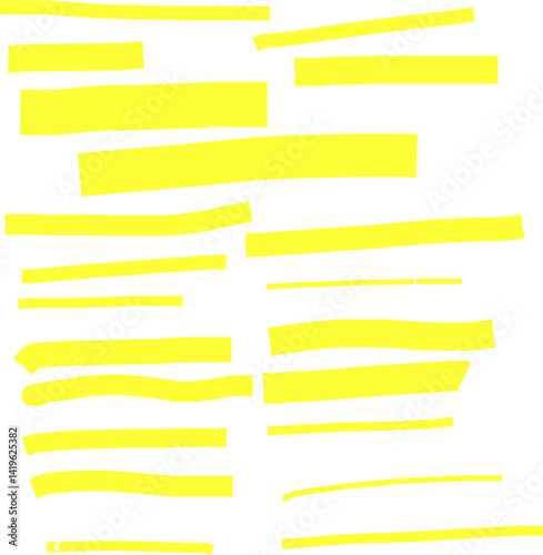 yellow marker text selection. Yellow hand drawn highlight