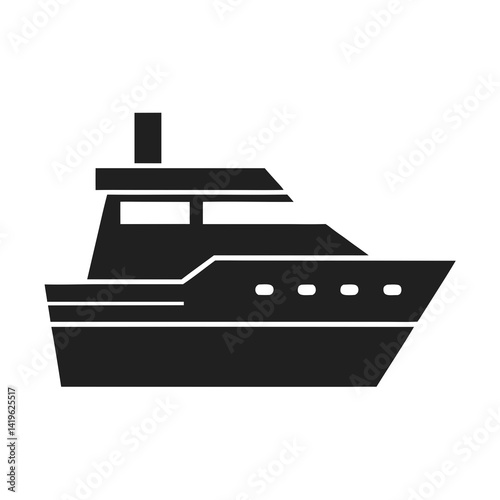 Modern ship icon vector silhouette illustration isolated on white background