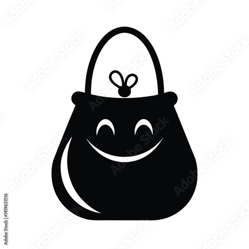 trick or treat bag with handle silhouette vector