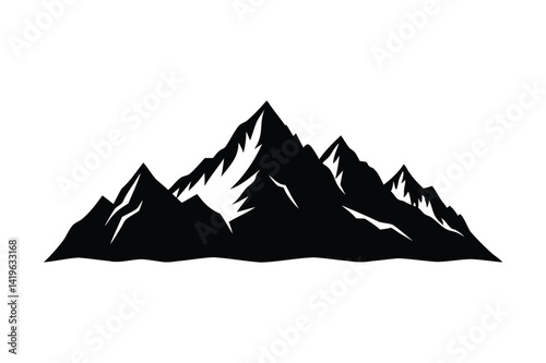 A mountain landscape silhouette