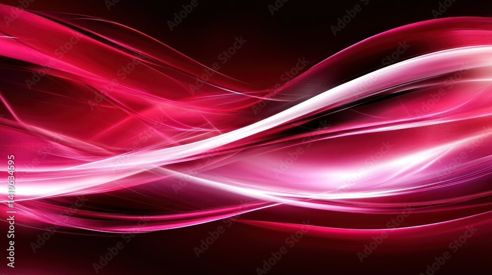 Fototapeta premium Abstract crimson and white flowing lines create a dynamic design.