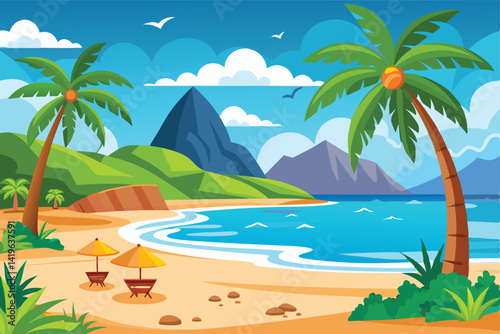 Beachfront Vector Art